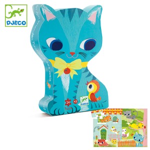 パズル パシャット＆フレンド 24ピース ジグソーパズル 幼児 知育玩具 おもちゃ ジェコ （ DJECO ケース付き 猫 42×30cm 子供 キッズパ