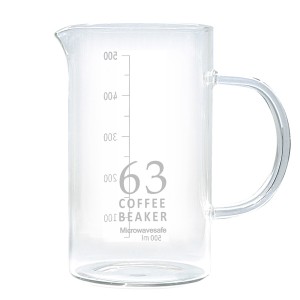 計量カップ 63 ロクサン ガラスコーヒービーカー ガラス製 500ml （ 計量コップ 計量器具 メジャーカップ 目盛り付き 計量 メジャーコッ