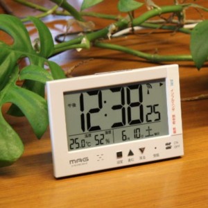 置き時計 電波 デジタル 電波時計 温度計 湿度計 目覚まし時計 ミチビキ 電波時計 置き時計（ 時計 多機能 ライト付き おしゃれ クロック