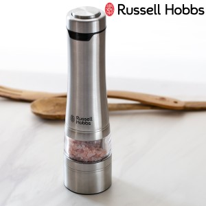 Russell Hobbs 電動ミル 1本 ソルト＆ペッパーミル （ ラッセルホブス ミル LEDライト付き 電池式 ボタン式 ソルトミル ペッパーミル ワ