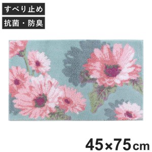 玄関マット Thinka フランシール コーナー吸着 45×75cm 室内 （ 玄関 マット 洗える 抗菌 防臭 屋内 滑り止め 花柄 日本製 ウィルトン織