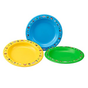 皿 アウトドア プラスチック 中皿 ３枚入 きかんしゃトーマス 18cm （ 子供 食器 トーマス レンジ対応 食洗機対応 お皿 キッズ レジャー 