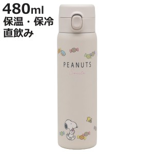 水筒 480ml ワンプッシュステンレスボトル ピーナッツ ファンシー （ SNOOPY 保温 保冷 直飲み ステンレスボトル マグボトル ロック付き 