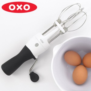 OXO エッグビーター 泡立て器 （ オクソー ホイッパー 泡立て機 ウィスク 半自動 簡単 手軽 製菓道具 調理小道具 下ごしらえ用品 ステン