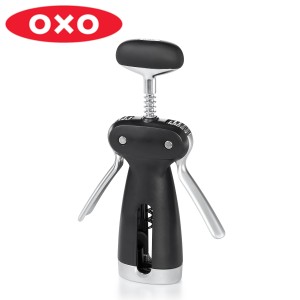 OXO ワインオープナー ステンレス製 グッドグリップス フォイルカッター付き （ オクソー コルク 栓抜き オープナー ウィング コルク抜き