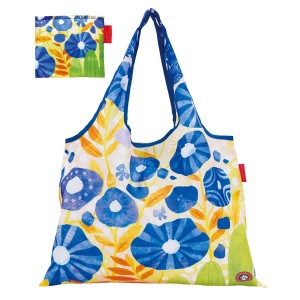 エコバッグ 2way Shopping Bag Blue flower デザイナーズ （ ショッピングバッグ 買い物バッグ マイバッグ エコバック 折りたたみ コンパ