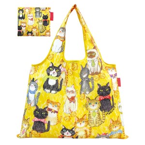 エコバッグ 2way Shopping Bag 猫が整列したら デザイナーズ （ ショッピングバッグ 買い物バッグ マイバッグ エコバック 折りたたみ コ