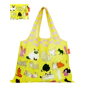 エコバッグ 2way Shopping Bag 猫まみれ デザイナーズ （ ショッピングバッグ 買い物バッグ マイバッグ エコバック 折りたたみ コンパク