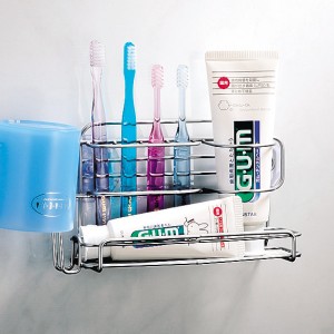歯ブラシホルダー バススタイル ダブルコーティング ハブラシホルダー 歯ブラシスタンド （ 歯ブラシ 収納 歯ブラシ立て 歯ブラシ置き 吸