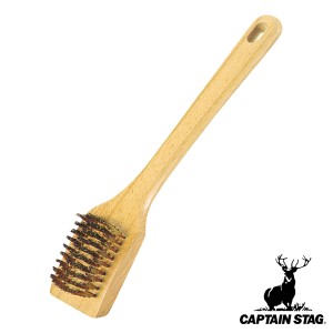 アウトドア ブラシ 鉄板焼器用 アミ用 キャプテンスタッグ CAPTAIN STAG （ 洗浄用品 掃除用具 焼き網用ブラシ 鉄板用ブラシ 真鍮ブラシ 