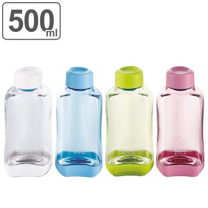 水筒 プラスチック ブロックスタイル アクアボトル BPAフリー 500ml ウォーターボトル （ ボトル 目盛り付き クリア プラボトル マグボト
