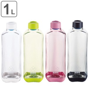 水筒 1L プラスチック ブロックスタイル アクアボトル BPAフリー ウォーターボトル （ ボトル 目盛り付き クリア プラボトル スポーツ １