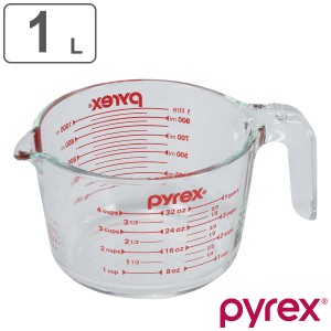 PYREX 計量カップ 1L 耐熱ガラス 取っ手付き メジャーカップ （ パイレックス 耐熱 ガラス 1 リットル 計量 カップ 目盛 食洗機 電子レン