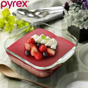 グラタン皿 大皿 18cm Pyrex パイレックス スクエア 耐熱ガラス オーブンウェア （ 食洗機対応 電子レンジ対応 オーブン対応 ディッシュ 