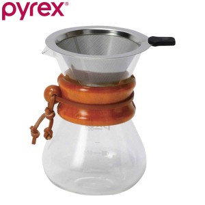 コーヒーサーバー 400ml Pyrex パイレックス ステンレスフィルター付き 耐熱ガラス （ 電子レンジ対応 コーヒー サーバー ガラス フィル