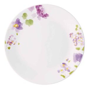 プレート 26cm コレール CORELLE バイオレットミスト （ 食洗機対応 電子レンジ対応 オーブン対応 耐熱 お皿 白 大皿 盛皿 花柄 ラウンド