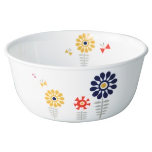 ボウル 16cm CORELLE ケイユクッカ 強化ガラス （ 食洗機対応 電子レンジ対応 オーブン対応 耐熱 サラダボウル 小鉢 取り皿 北欧風 花 軽