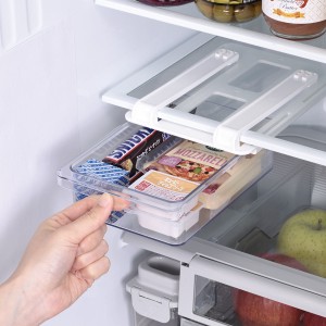 冷蔵庫収納 スキット 冷蔵室棚下引き出しケース SKIT S （ 日本製 プラスチック 冷蔵庫トレー 透明 冷蔵庫整理トレー 引き出し式 吊り下