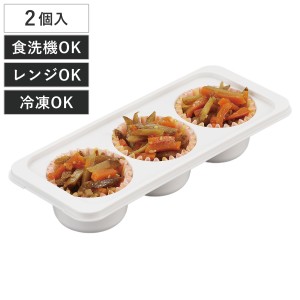 保存容器 70ml×3 冷凍つくりおきおかずカップトレー 6号×3ブロック 2個組 （ プラスチック 食洗機対応 電子レンジ対応 冷凍 日本製 ス