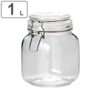保存容器 1L ガラス製 角型保存ビン （ ガラス ガラス容器 保存 容器 密閉 密閉容器 食品 ガラス瓶 ガラス保存容器 食品保存 常備菜 作り