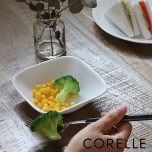 ボウル 13cm コレール CORELLE ウインターフロスト 強化ガラス （ 食洗機対応 電子レンジ対応 オーブン対応 スクエア ホワイト サラダボ