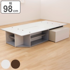 ベッド シングル ヘッドレス サイドテーブル付き 組み立て 簡単 収納 ラック ベット フレーム （ シングルベッド 収納付き ベッドフレー