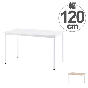 【法人限定】 ワークテーブル　オフィスデスク　配線穴付　シンプルデザイン　幅120cm （ 送料無料 ワークデスク デスク テーブル 机 オ