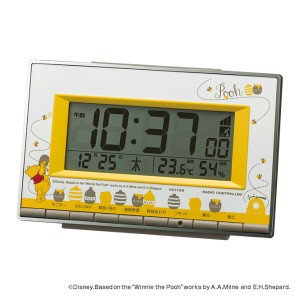 目覚まし時計 ディズニー デジタルアラーム くまのプーさん 8RZ133MC08 （ めざまし時計 卓上めざまし時計 置き時計 デジタル 電波時計 