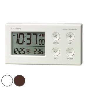 置き時計 電波時計 デジタル 目覚まし 時計 日付 温度 表示 ライト付き コードレス （ 置時計 電波 目覚し時計 温度計 カレンダー コンパ