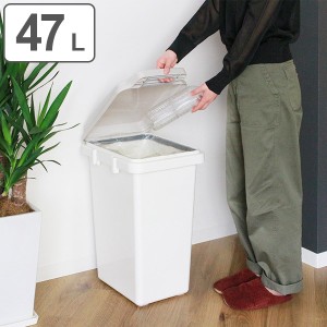 ゴミ箱 47L ワンハンドパッキンペール （ 45L袋対応可 45リットルゴミ袋対応 ごみ箱 防臭 パッキン ロック付き ダストボックス 屋外 連結