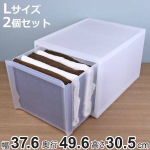 収納ケース スタックシステムケース ワイド L 約 幅37.6×奥行49.6×高さ30.5cm 2個セット （ 収納 引き出し 衣類 ワイシャツ 衣装ケース