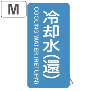 JIS配管識別アルミステッカー 水関係 「 冷却水 （ 環 ） 」 縦書き Mサイズ 10枚組 （ 表示シール アルミシール JIS 配管識別 識別表示 