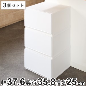 収納ケース 幅37.6×奥行35.8×高さ25cm 同色3個セット コレクトケース Lワイド 1段 squ＋ （ 収納 収納ボックス 引き出し 日本製 積み重