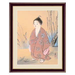 絵画 『無我』 52×42cm 横山大観 1897年頃 額入り 巧芸画 インテリア （ 壁掛け ポスター アートフレーム アートポスター 絵 人物画 和