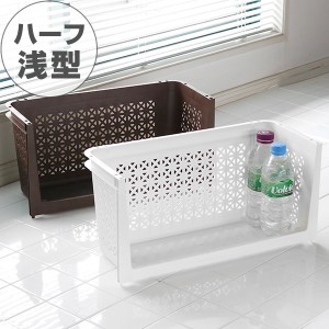 ラック 幅46×奥行19×高さ23cm ラコン 積重ねラック ハーフ 浅型 （ 収納 プラスチック 収納ラック スタッキング 積み重ね 隙間 キッチ