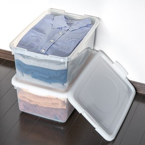 収納ケース 幅28.5×奥行40.7×高さ18.5cm フタ付き プラスチック 収納ボックス （ クローゼット収納 ふた付き 収納 靴箱 靴収納 ケース 