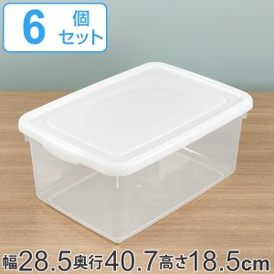 収納ケース 幅28.5×奥行40.7×高さ18.5cm フタ付き プラスチック 収納ボックス 6個セット （ クローゼット収納 ふた付き 収納 靴箱 靴収