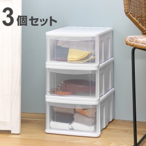 収納ケース 3個セット シンクセルト Ｂ５−Ｆ Ｗ （ 収納 引き出し プラスチック 日本製 収納ボックス 衣装ケース 衣類ケース クリア 小