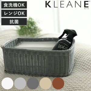 バスケット KLEANE 抗菌 スクエアかご L （ かご 手編み 収納 カゴ 水洗い 食洗機対応 レンジ対応 幅31×奥行22×高さ11cm 小物収納 収納