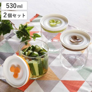 保存容器 530ml マイデリカ キーパー M 同色2個セット （ ガラス 密閉 バルブ付き 漬物容器 キャニスター ガラス容器 保存びん ガラスジ