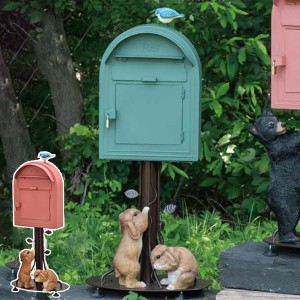 ポスト スタンドポスト 垂れ耳ウサギ （ 送料無料 郵便受け 置き型ポスト 郵便ポスト 置き型 メールボックス 新聞受け 屋外 スタンドタイ