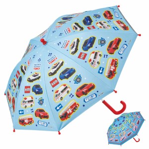 傘 子供用晴雨兼用傘手開き 45cm キャラクター （ トミカ プラレール 車 くるま 電車 かさ カサ 雨傘 日傘 晴雨兼用 手開き グラスファイ