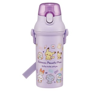 水筒 480ml 抗菌直飲プラボトル ポケピース24 （ ポケモン 子供用 抗菌 プラスチック製 ダイレクトボトル 直飲み ワンタッチ 日本製 抗菌