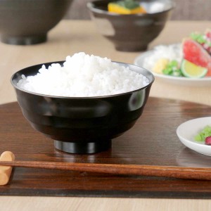 茶椀 14cm 飯椀 平筋 山中塗 プラスチック （ 食洗機対応 電子レンジ対応 お茶碗 ご飯茶碗 茶わん ライスボウル 抗菌加工 軽い 割れにく