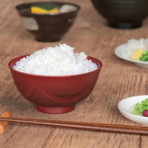 茶椀 12cm 飯椀 布貼り 山中塗 プラスチック （ 食洗機対応 電子レンジ対応 お茶碗 ご飯茶碗 茶わん ライスボウル 抗菌加工 軽い 割れに