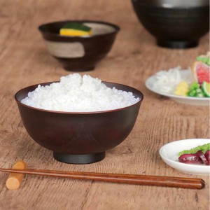 茶椀 14cm 飯椀 布貼り 山中塗 プラスチック （ 食洗機対応 電子レンジ対応 お茶碗 ご飯茶碗 茶わん ライスボウル 抗菌加工 軽い 割れに