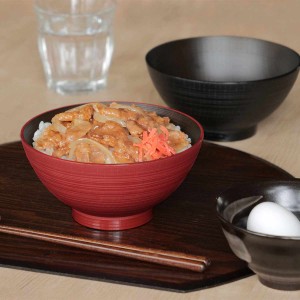 どんぶり 15cm 刷毛筋 山中塗 プラスチック （ 食洗器対応 電子レンジ対応 丼 丼ぶり お椀 椀 抗菌加工 軽い 割れにくい プラスチック製 