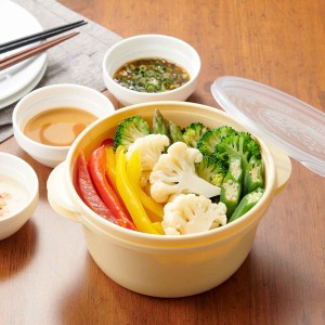 電子レンジ 調理器具 お皿になるレンジでヘルシー蒸し野菜 たっぷりサイズ （ レンジ 蒸し 調理 簡単 器 手軽 時短 野菜 蒸し器 ヘルシー