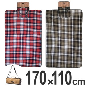 レジャーシート ピクニックラグマット バカンス PANIER 170cm×110cm チェック柄 ( クッションマット 折りたたみ バッグ型 持ち運