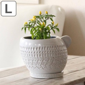 植木鉢 ポッテ ワンハンドルプランター Lサイズ （ プラントポット 植物用ポット 花器 鉢カバー ポット 鉢 受皿 丸 斜め 変形 植木鉢カバ